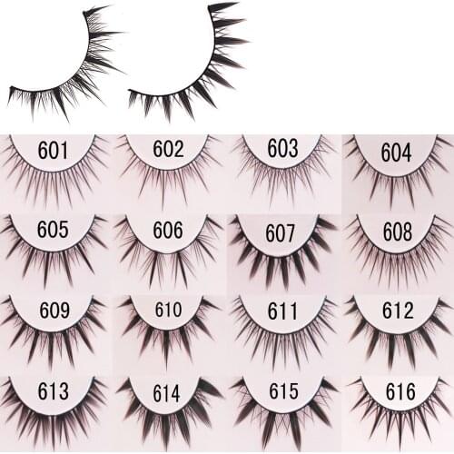 Natural Long Cosplay Makeup Cross Strip False Eyelashes Black Eye Lashes 1/pair