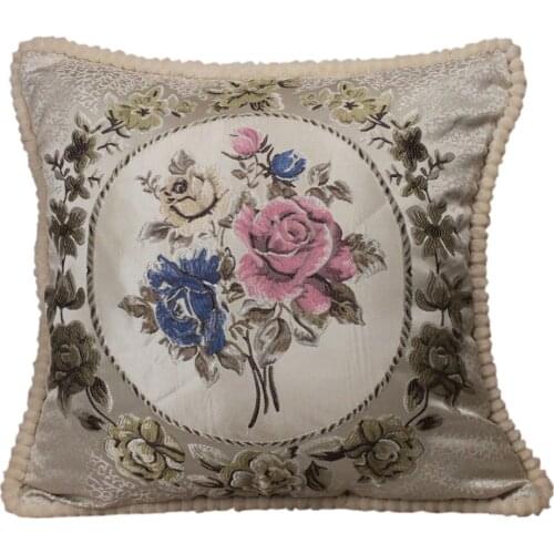 CURCYA Vintage Jacquard Flower Classic Throw Pillow Covers Home Decorative Royal Elegant European Style Sofa Back Cushion Cases