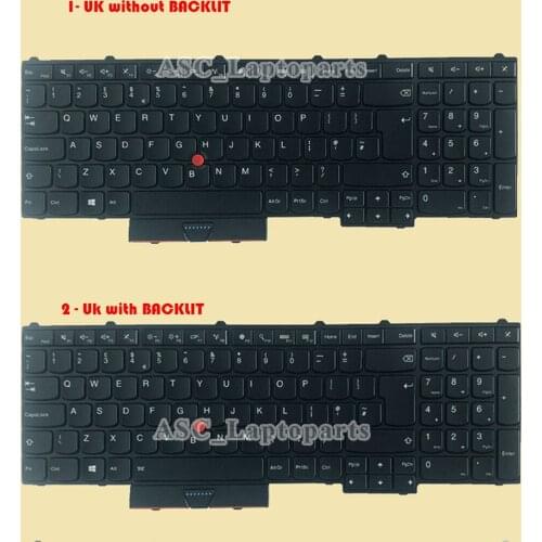 New UK QWERTY Keyboard for Lenovo Thinkpad P51 20HH , P51 20HJ , P51 P70 , P71 20HK , P71 20HL Black Frame Black, with BACKLIT