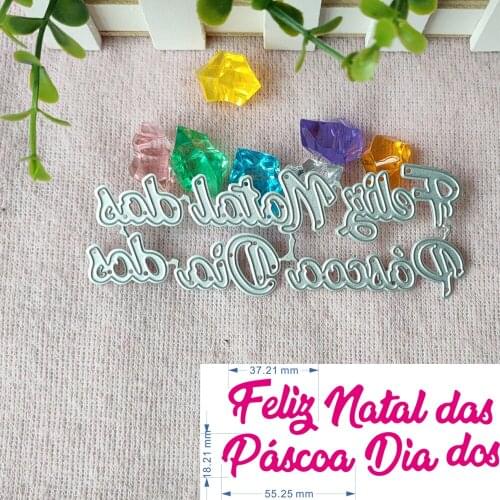 New 6Pcs Portuguese words metal cutting Die mold frame for scrapbook photo album decoration carving handmade paper card