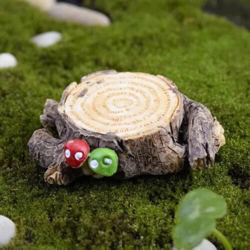 Tree Stump Miniature Fairy Garden Figurines Resin Bonsai Micro Landscape Decor DIY Crafts Fairy Garden Miniatures Decoration