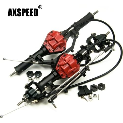 AXSPEED 1:10 Crawler RC Car Parts Complete Metal Alloy Front Rear Axle with Lock for Axial SCX10 CC01 F350