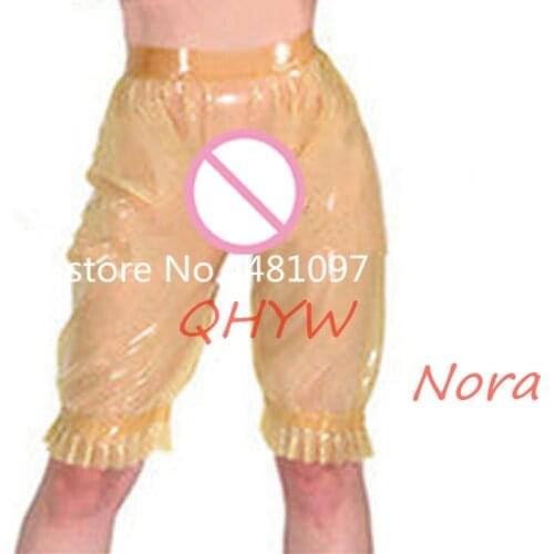 Sexy Women Nature Transparent Latex Lingerie Shorts Exotic Rubber Underwear Panties No zipper