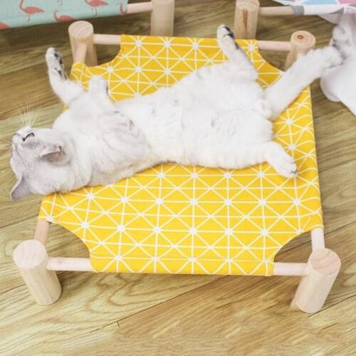 Elevated Pet Bed, Made of Wood and Sturdy Canvas, Easy to Clean and Assemble, Pet Supplies