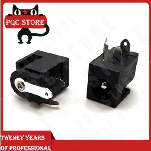 10PCS/LOT DC-005 Black and White DC Power Jack Socket Connector DC005 5.5*2.1mm 2.1 socket Round the needle