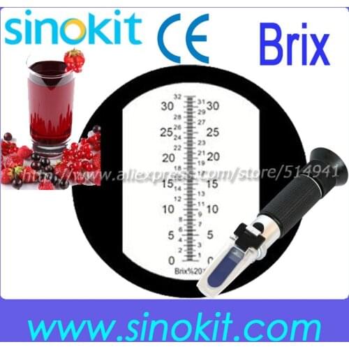 CE Certification Wholesales Brix/Sugar/ Fruit Juice Hand Refractometer Black grip RHB-32ATC