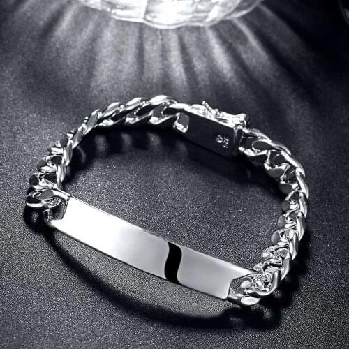 Special offer fashion 925 sterling silver Bracelet for man classic geometry 10MM chain jewelry Wedding party Christmas gifts