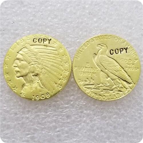 USA 1908-P,D,S $5 Indian Head Quarter Eagle Gold Coin COPY COINS