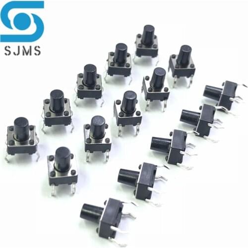 SJMS 20PCS 6*6*8 Tact Switch Push Button DIP 4 Pin Tactile Push button 6X6X8 mm Micro Switch Touch Button Tactile Reset switch