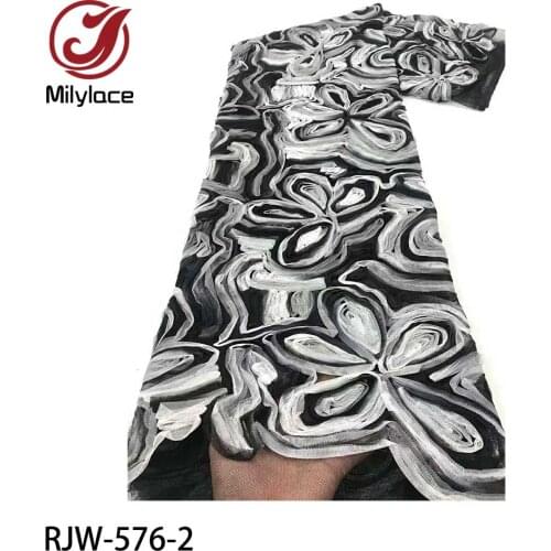 Fabric for Sewing Clothes African Lace Fabric 2020 High Quality Lace 3d Embroidered French Tulle Lace Fabrics 5 Yards RJW-576