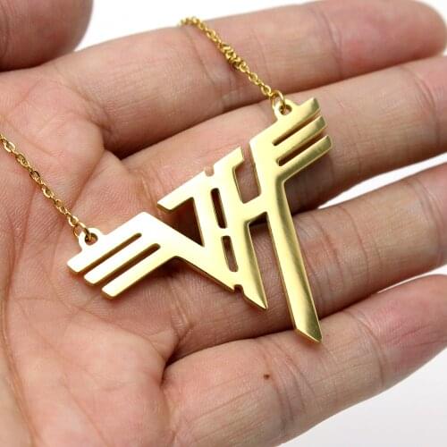 VH Charm Eddie Van Halen Logo Stainless Steel Pendant Necklace