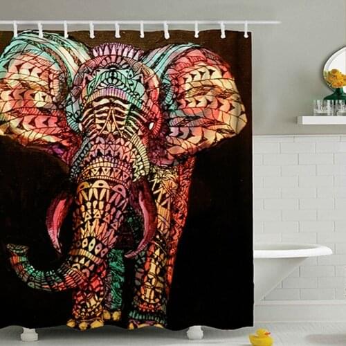 180*200cm Waterproof Polyester High Quality of Elephant Printed Shower 3D Bath Curtains Products Bathroom Decor with Hooks Gift