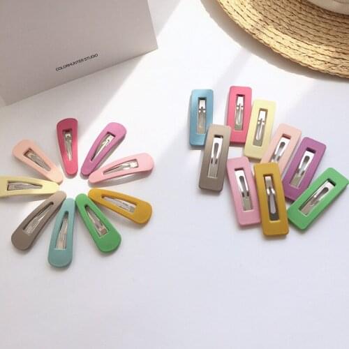 Girls Snap Hair Clips for Children Pins BB Hairpin Color Metal Barrettes Baby Children Women Girl Hair Accessories 100pcs/lot