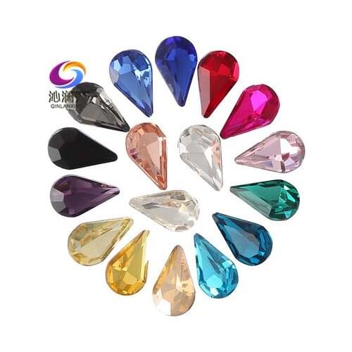 Factory sales 5x8mm/6x10mm/8x10mm 50pcs DR shape pointback Glass loose rhinestones,nail art stone for Diy Clothing accessories