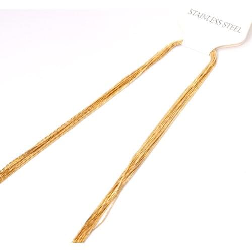 ASON Gold Color Snake Chains Necklace Width 1mm Length 45cm 50cm 55cm 60cm Long Chains Jewelry Hiphop Jewelry 2020 Collier Gift