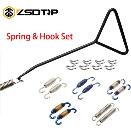 ZSDTRP 7Pcs/set Universal Stainless Steel Motorcycle Exhaust Pipe Muffler Mounting Spring Hooks Puller Tool