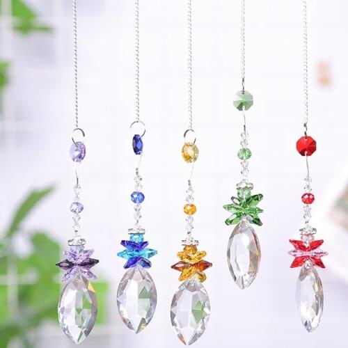 1PCS Hanging Suncatcher Crystal Ball Prisms Fengshui Rainbow Window Car Pendants Gift