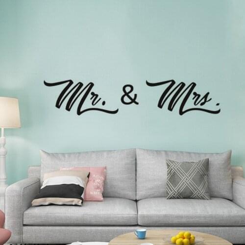 1Pc PVC Wall Stickers Mr. & Mrs. Wall Sticker Removable DIY Decal For Living Room Home Wedding Decor