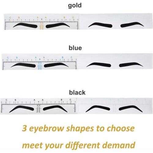 100pcs Microblading Eyebrow Ruler Sticker Permanent Makeup Supply Eyebrow Shaping Tools Tattoo Measurement Accurate Stencils