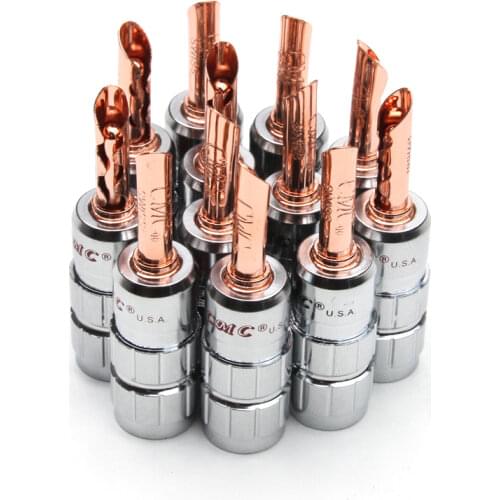 12/8pcs Speaker Banana Plug Connector No Soldering Copper Jack Male Plug Screw Wire Adapter for Audio Video Cable Connector