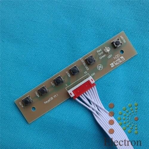 2pcs/lot 6 Key Keyboard for LCD Monitor with 10 pin cable Switch Driver Board