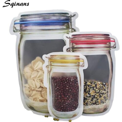 2pcs/Lot Zip Lock Leakproof Containers Stand Up Reusable Snack Bag Ziplock Plastic Bags Food Storage Bags Sealing Freezer Bags