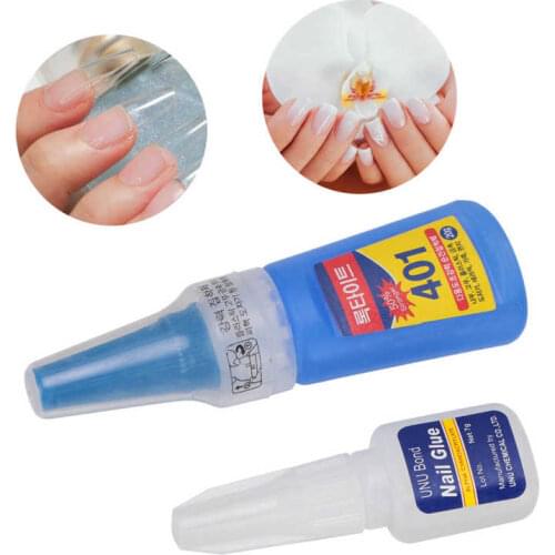 20g 2pcs Manicure Nail Art Glue Super Adhesive False Nail Tip Glue Gel Quick Dry Brush On Nail Rhinestones Tool Nail Salon Tools
