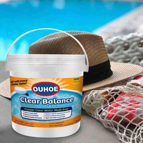 300pcs Swimming Pool Deodorizing Tablets Multi Use Effervescent Trichloroisocyanuric Acid Cleaning Tablet Water Pond Cleaner