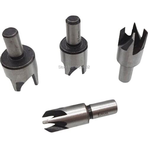 4pcs 6mm 10mm 13mm 16mm Plug Chamfer Wood Cutter Tapered Taper Drill Bit Chamfer Cutters Makes Plugs Woodwork Drill Plug Cutter