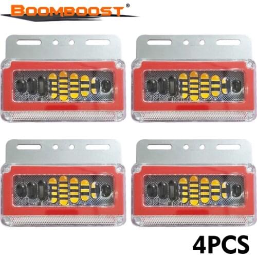 4 PCS 6D Turn Signal Driving Warning Light LED Waterproof Glued 24V 55W Ground side light White/Red/Yellow/Green/Blue