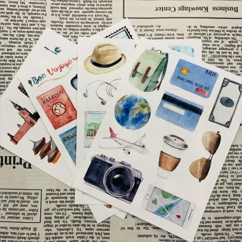 40PCS out travel series stickers DIY scrapbooking week album journal diary happy planner decorative stickers