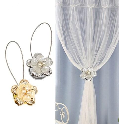 5Pairs/10pcs Punch-free Flower Wire Curtains Decorative Free Installation Magnet Curtains Buckle Curtains Accessories Home Decor