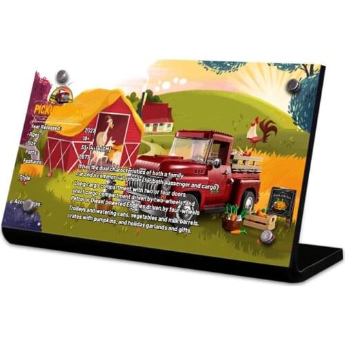 Acrylic Display Stand Brand For 10290 Pickup Truck Creator Expert Bricks Building Blocks Model Kid Gifts