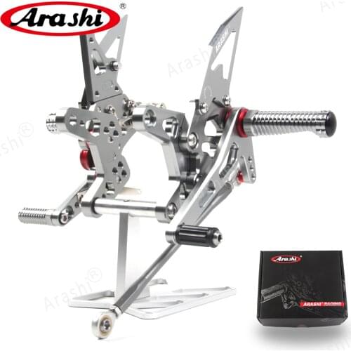 Arashi For KAWASAKI NINJA ZX6R 2007-2008 1 Set CNC Adjustable Footrest Footpeg ZX-6R ZX 6R 2007 2008 Rearset Foot Rest Motorbike