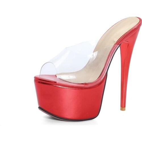 BLXQPYT Sexy Sandals women thin high heel16cm slippers woman platform wedges summer shoes pumps slipper flip flops mujer YM-170