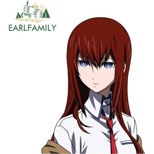 EARLFAMILY 13cm x 10.1cm for Kurisu Peek Anime Car Assessoires Stickers Sunscreen Graffiti Decal Refrigerator JDM Car Styling