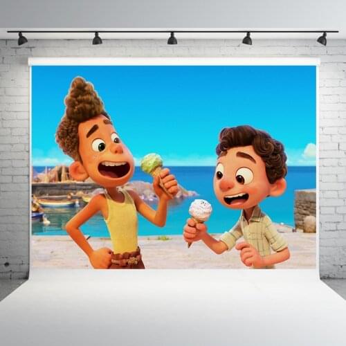 Multi-size Pixar Luca Disney Sea Monsters Birthday Party Background Background for Photocall Baby Shower Backdrop Kids Boys Gift