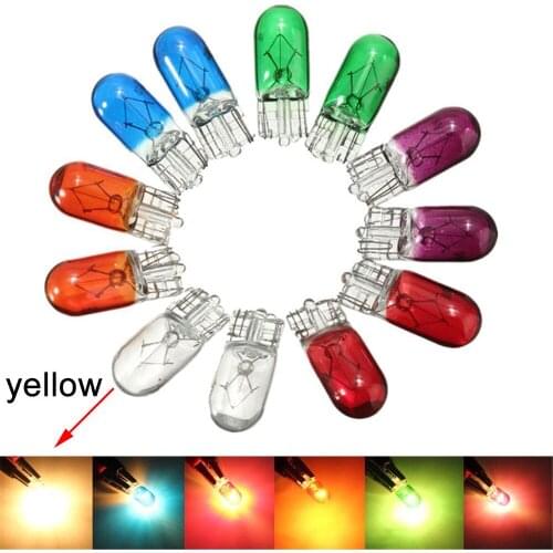 Car Gauge Light T10 501 W5W Halogen Panel Bulb 12V 5W wthite Red Blue Yellow Purple Instrument Lamp Lights Car-styling