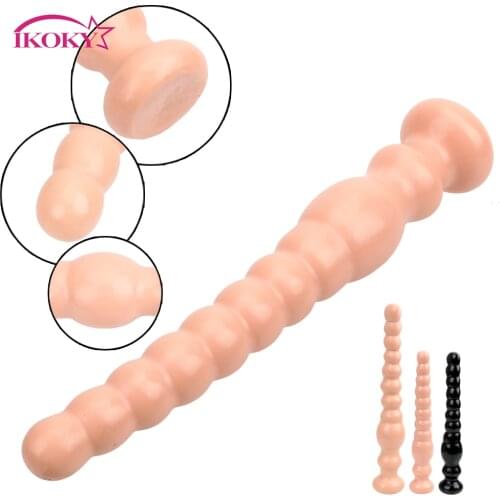 IKOKY Super Long Anal Plug Prostata Massage Masturbation Sex Toys For Woman And Men Anus Backyard Beads Butt Plug Large Dildo