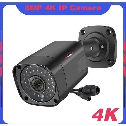 H.265 8MP 4K Security POE IP Camera Human Detection Outdoor Two Way Audio Video Surveillance AI Camera ONVIF for NVR System