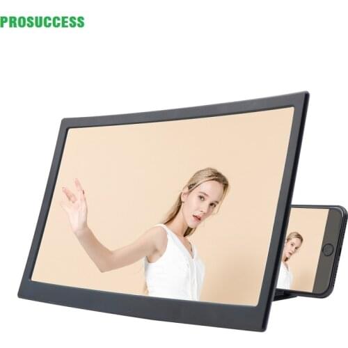 L6 12 inch Curved Phone Screen Amplifier HD 3D Video Mobile Phone Magnifying Glass Stand Bracket Foldable Phone Holder Projector