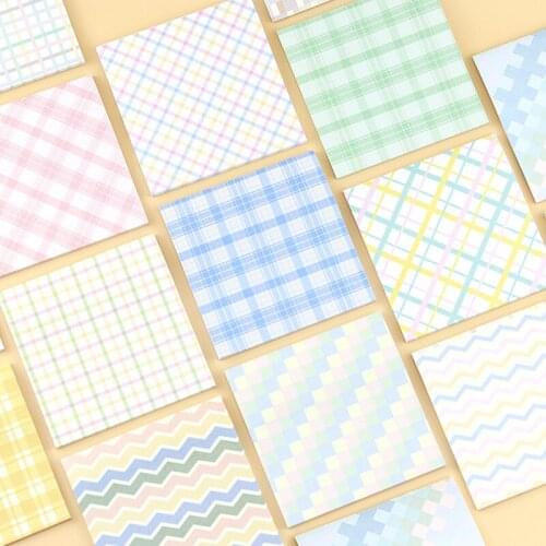 80sheets/pack Cute Colorful Office School Memo Pad N Times Post Sticky Notes Adhesive Grid Wavy Planner Notepad Stationery