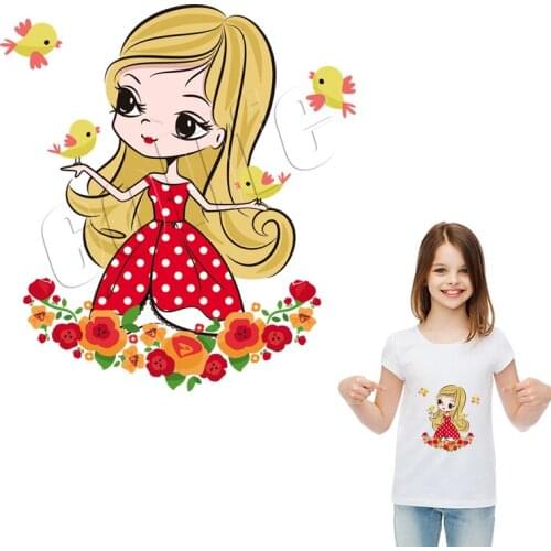 Beautiful Girls Iron-On Transfers Diy Accessory Print On T-Shirt New Design Washable Clothes Decoration Sticker Patchesappliques