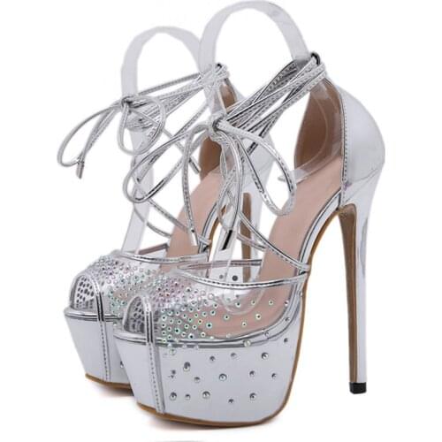 IPPPEUM Summer Sandals Designer Shoes New Style Womens Shoes Sexy Crystal Platform High Heel сандали женские