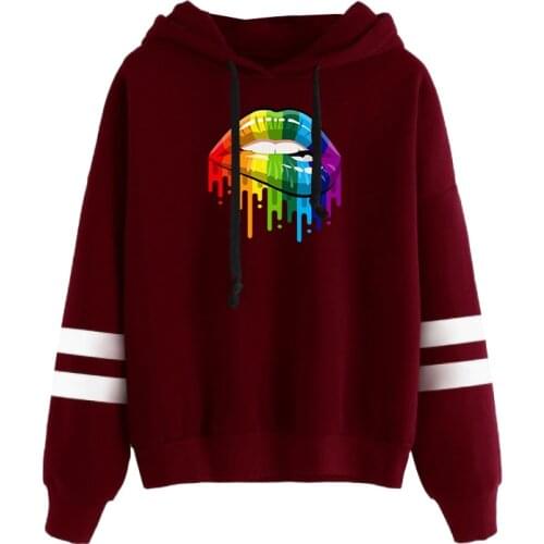 2021 Hot Women Striped Sweaterc Hoodies Harajuku Y2K Sweatshirt Female Long Sleeve Tops Woman Clothes