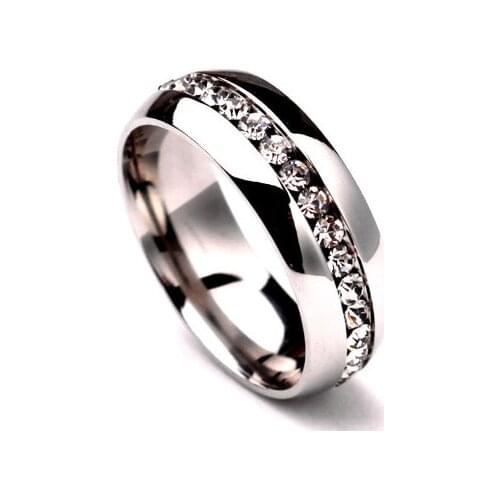 MANGOSKY Silver-color Wedding Bands Ring for Women Men Jewelry 6mm Stainless Steel Engagement Ring US Size 5 to 13