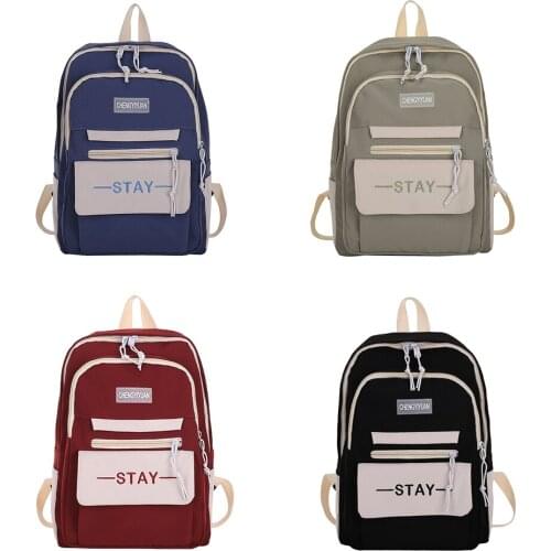 Fashion Bag Preppy Style Fashion Women Color Contrast Letters Printing Backpack Casual Ladies Large Capacity Handbags Cool bag