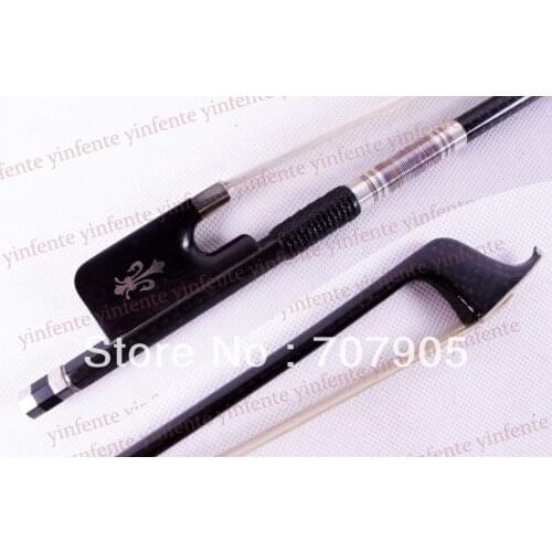 One 4/4 Cello Bow Carbon fiber Ebony frog Flower Pattern