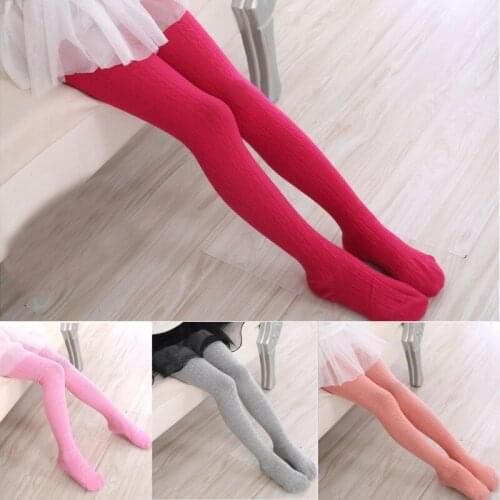 Autumn Winter kids Girls Knitted Pantyhose Cotton Leg Warm Baby Girls Tights Candy colors Baby Girl Stocking For 2-9Y