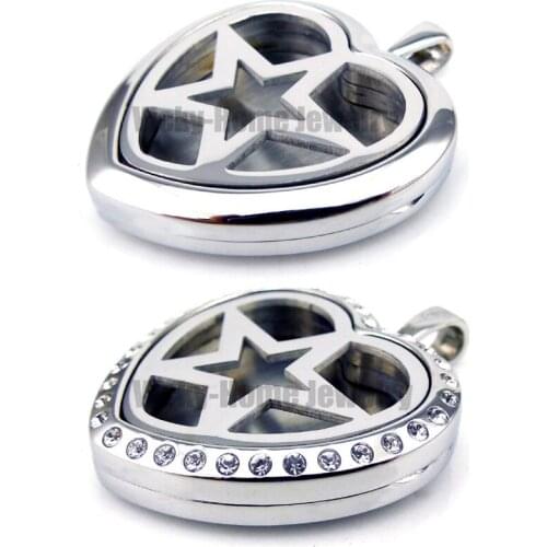 Peach Heart Star Satinless Steel Aromatherapy Essential Oils Diffuser Locket Pendants drop shipping